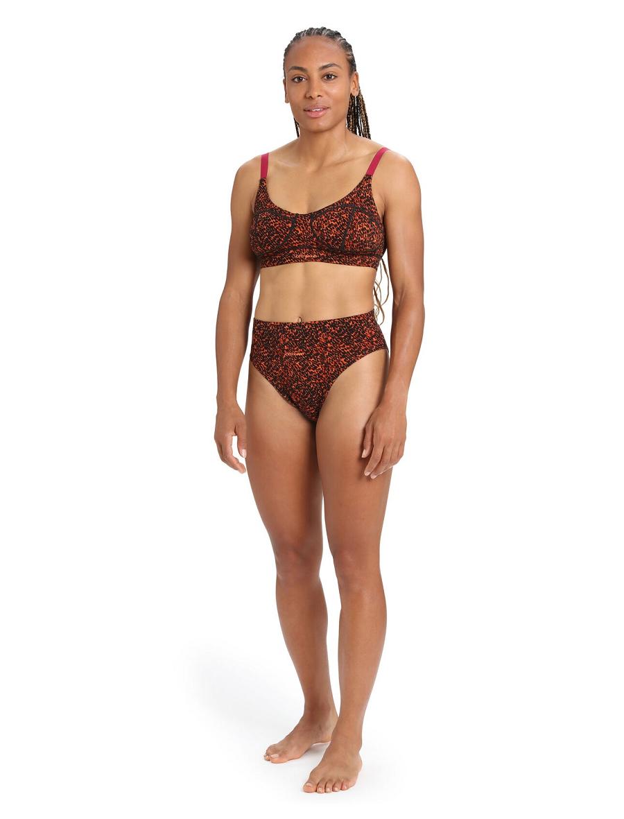 Black / Cherry Icebreaker Merino Queens High Cut Brief Women's One Piece & Sets | AU 1731QMAZ